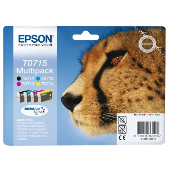 Epson T0715 Multipack (BK, C, M, Y) original tinte