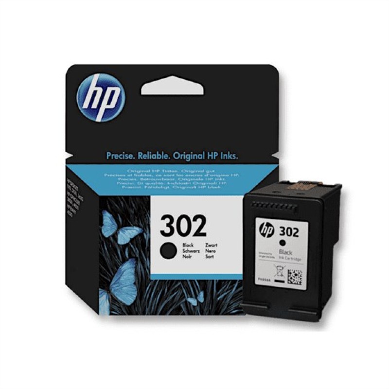 Cartouche D'encre Noire Originale HP 302 (F6U66AE) - Standard - Neuf Sous Blister