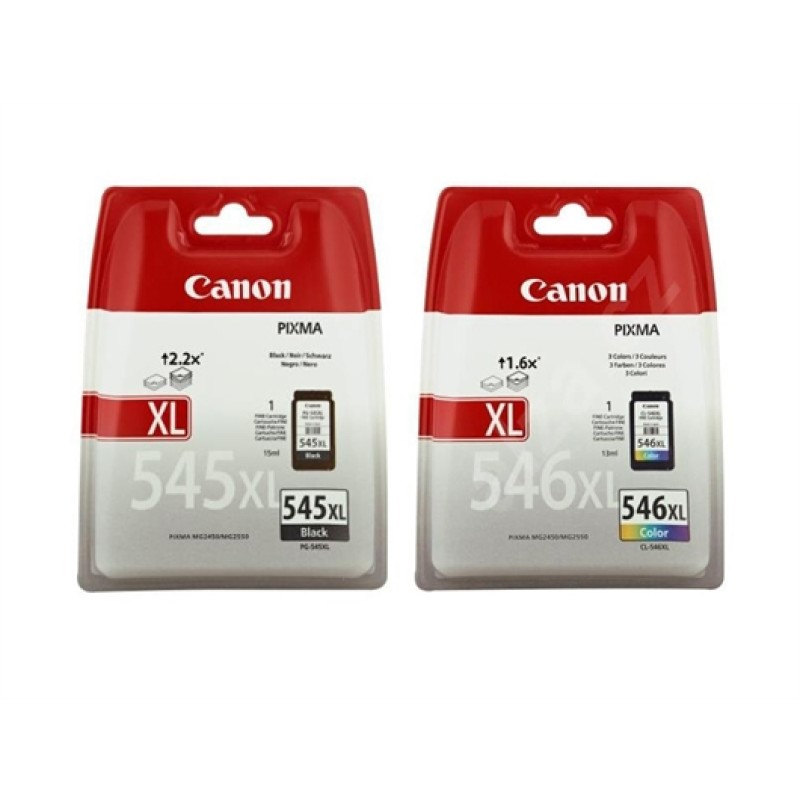 Canon 8287B005 (PG-545 CL 546) Printhead multi pack, 180 pages, 2x8ml, Pack qty 2